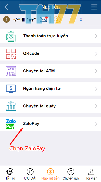 nạp tiền kucasino qua zalopay