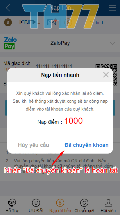 nạp tiền kucasino qua zalopay
